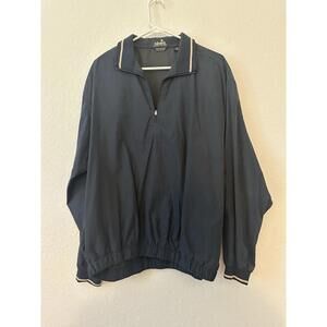 Ashworth Men’s Half Zip Size Medium Blue And White Water And Wind Resistance